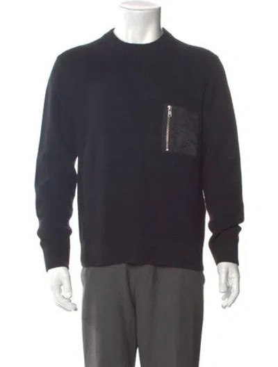 Pre-owned The Kooples Crew Neck Long Sleeve Pullover In Black