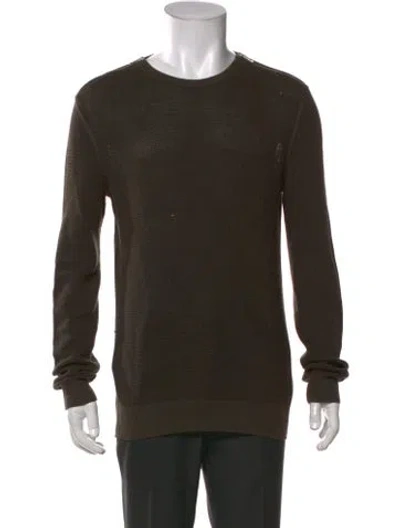 Pre-owned The Kooples Crew Neck Long Sleeve Pullover In Green
