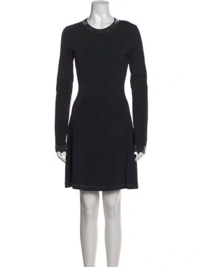 Pre-owned The Kooples Crew Neck Mini Dress In Black