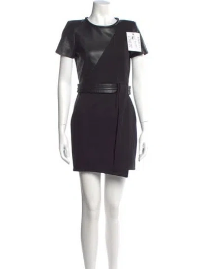 Pre-owned The Kooples Crew Neck Mini Dress In Black