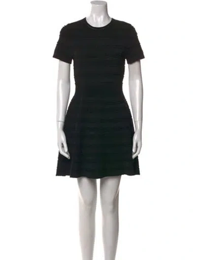 Pre-owned The Kooples Crew Neck Mini Dress In Black