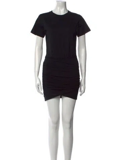 Pre-owned The Kooples Crew Neck Mini Dress In Black