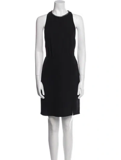 Pre-owned The Kooples Crew Neck Mini Dress In Black