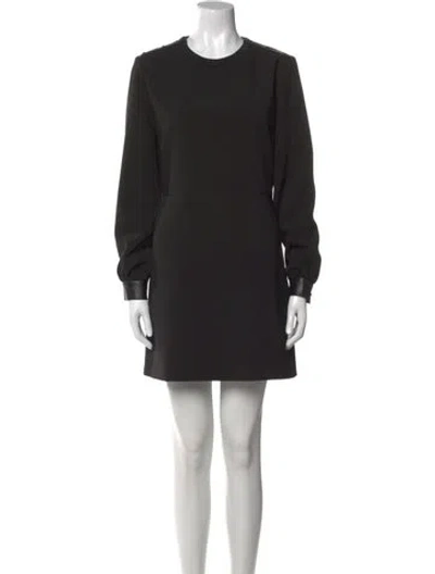 Pre-owned The Kooples Crew Neck Mini Dress In Black