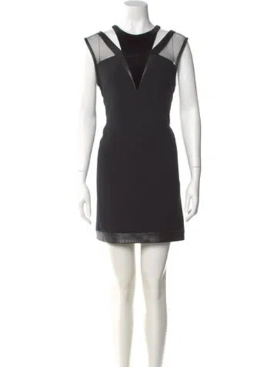Pre-owned The Kooples Crew Neck Mini Dress In Black