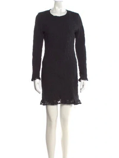 Pre-owned The Kooples Crew Neck Mini Dress In Black