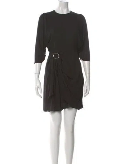 Pre-owned The Kooples Crew Neck Mini Dress In Black