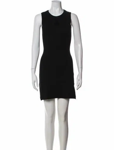 Pre-owned The Kooples Crew Neck Mini Dress In Black