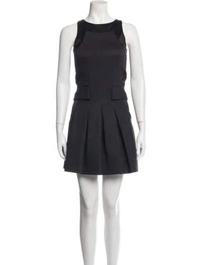 Pre-owned The Kooples Crew Neck Mini Dress In Blue