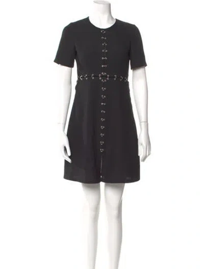 Pre-owned The Kooples Crew Neck Mini Dress In Gray