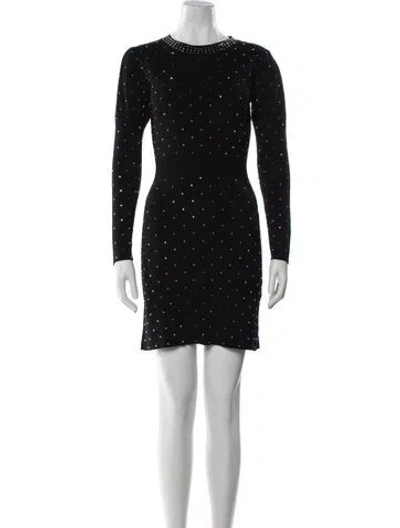 Pre-owned The Kooples Crew Neck Mini Dress In Gray
