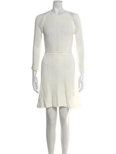 Pre-owned The Kooples Crew Neck Mini Dress In Neutral