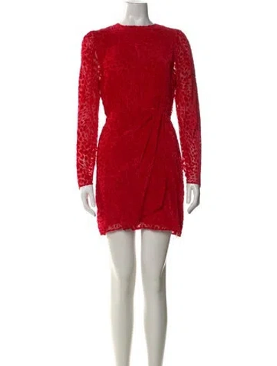 Pre-owned The Kooples Crew Neck Mini Dress In Red