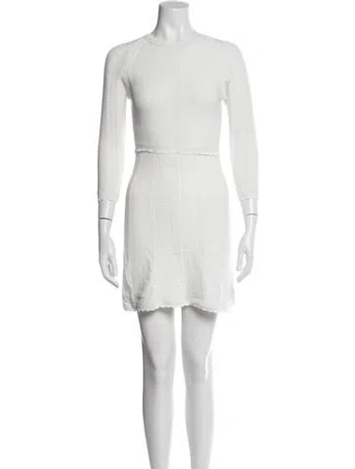Pre-owned The Kooples Crew Neck Mini Dress In White