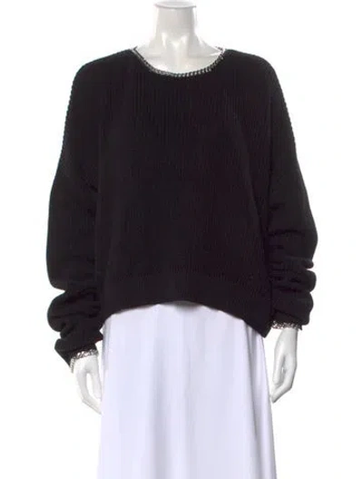 Pre-owned The Kooples Crew Neck Sweater In Black