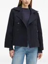 The Kooples Double-breasted Coat In Blue
