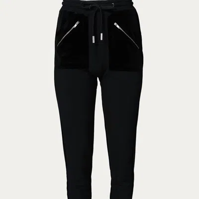 The Kooples Dual Fabric Joggers In Black