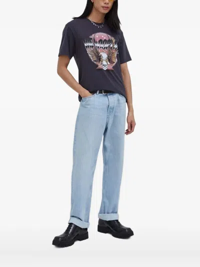 The Kooples Eagle-graphic T-shirt In Black