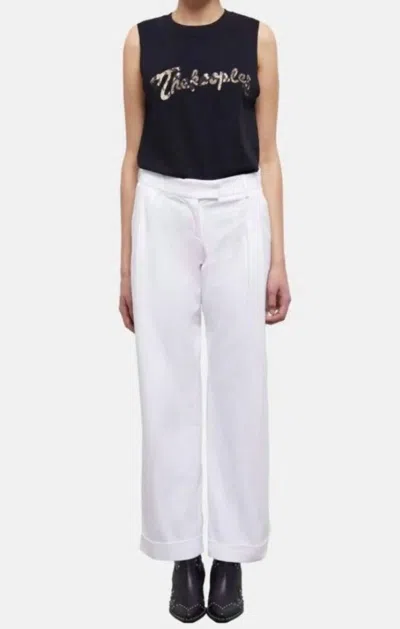 The Kooples Elegant Wide Leg Pleated Trousers In White