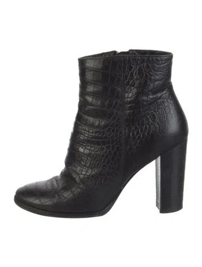 Pre-owned The Kooples Embossed Leather Boots In Black