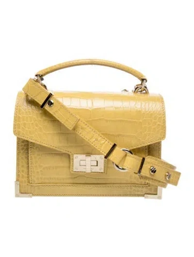 Pre-owned The Kooples Embossed Leather Shoulder Bag In Yellow