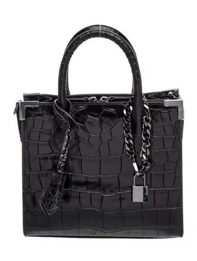 Pre-owned The Kooples Embossed Leather Top Handle Bag W/ Tags In Black