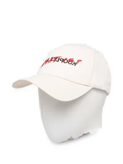 The Kooples Embroidered Baseball Cap In Neutral
