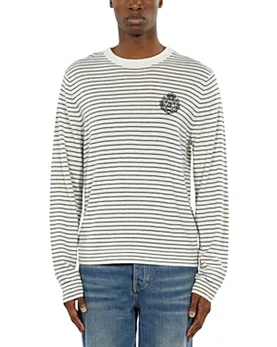 The Kooples Embroidered Blazon Crewneck Sweater In White / Blue