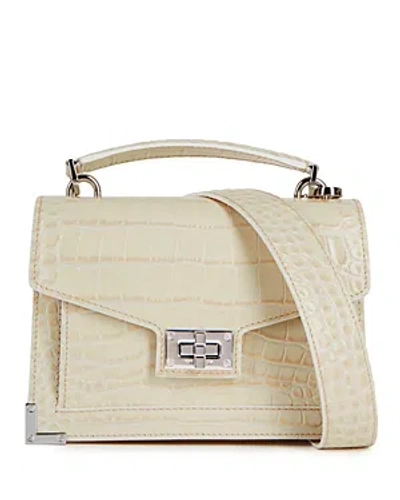 The Kooples Emily Croc Effect Leather Chain Bag In White
