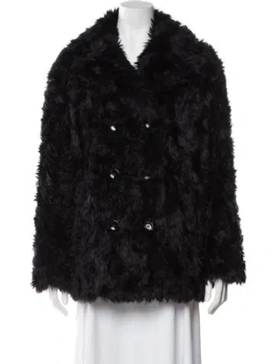 Pre-owned The Kooples Faux Fur Jacket In Black