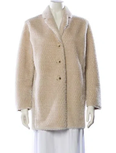 Pre-owned The Kooples Faux Fur Jacket In Neutral