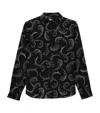 The Kooples Printed Long Sleeve Button Front Shirt In Black