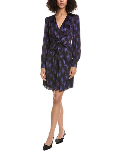 The Kooples Fleurs Veneneuses Mini Dress In Black