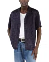The Kooples Flocked Short Sleeve Button Front Shirt
