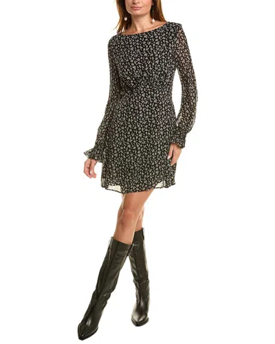 The Kooples Floral Mini Dress In Black