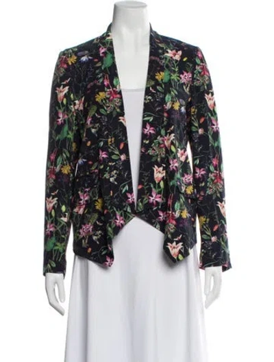Pre-owned The Kooples Floral Print Blazer In Blue