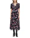 The Kooples Floral Print Dress In Black