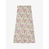 THE KOOPLES THE KOOPLES WOMEN'S YELLOW FLORAL-PRINT HIGH-RISE WOVEN-BLEND MAXI SKIRT