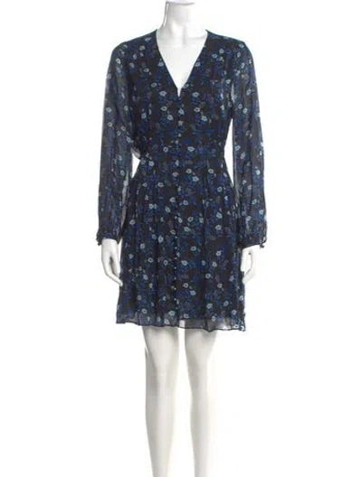 Pre-owned The Kooples Floral Print Mini Dress In Black