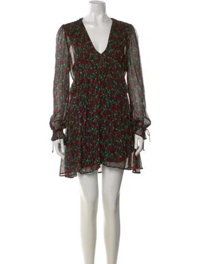 Pre-owned The Kooples Floral Print Mini Dress In Black