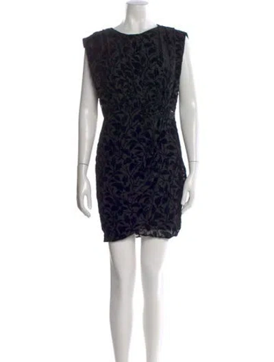 Pre-owned The Kooples Floral Print Mini Dress In Black