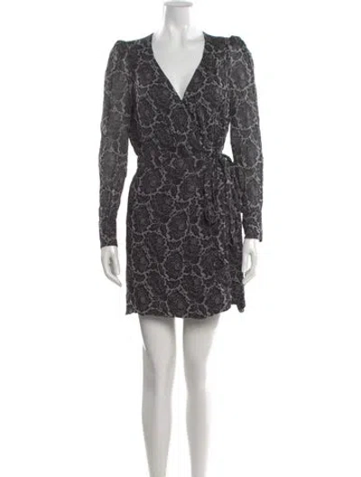 Pre-owned The Kooples Floral Print Mini Dress In Black