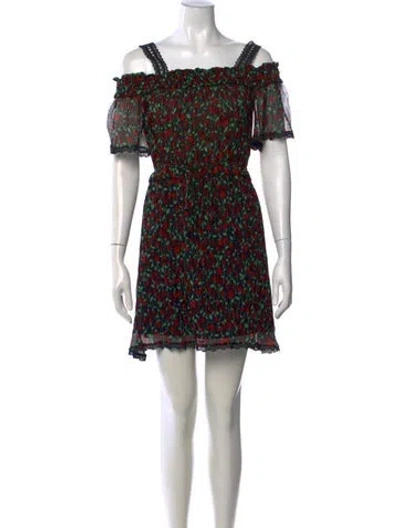 Pre-owned The Kooples Floral Print Mini Dress In Black