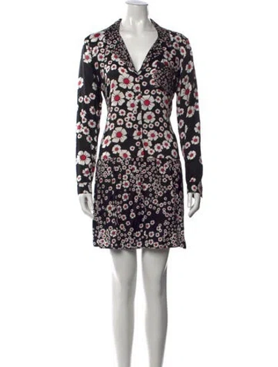 Pre-owned The Kooples Floral Print Mini Dress In Black