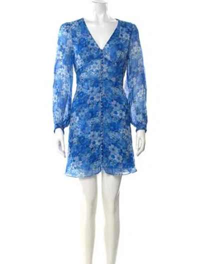 Pre-owned The Kooples Floral Print Mini Dress In Blue