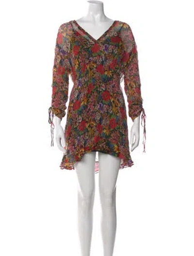Pre-owned The Kooples Floral Print Mini Dress In Pink