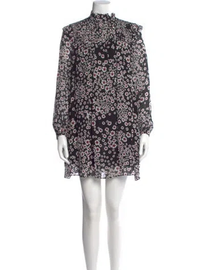 Pre-owned The Kooples Floral Print Mini Dress W/ Tags In Black
