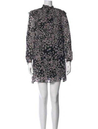 Pre-owned The Kooples Floral Print Mini Dress W/ Tags In Black