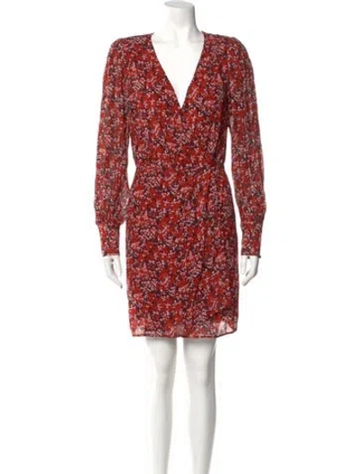 Pre-owned The Kooples Floral Print Mini Dress W/ Tags In Red