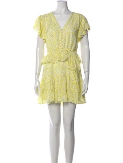 Pre-owned The Kooples Floral Print Mini Dress W/ Tags In Yellow